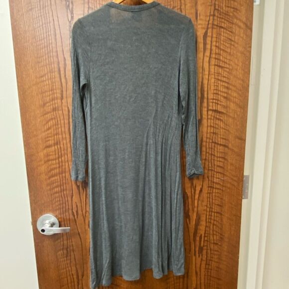 Bobeau Grey heather super soft open front trench coat‎ length cardigan - Picture 5 of 6